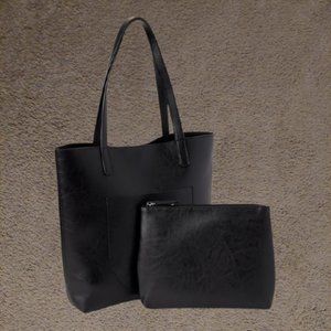 Quality Black Tote and Bonus Pouch